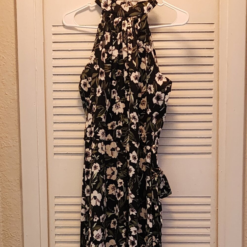 Bebe mystic green halter maxi dress